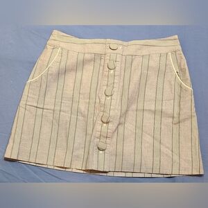 VTG Banana Republic Women's Preppy Striped Faux Button-Front Skirt Sz 6 EUC